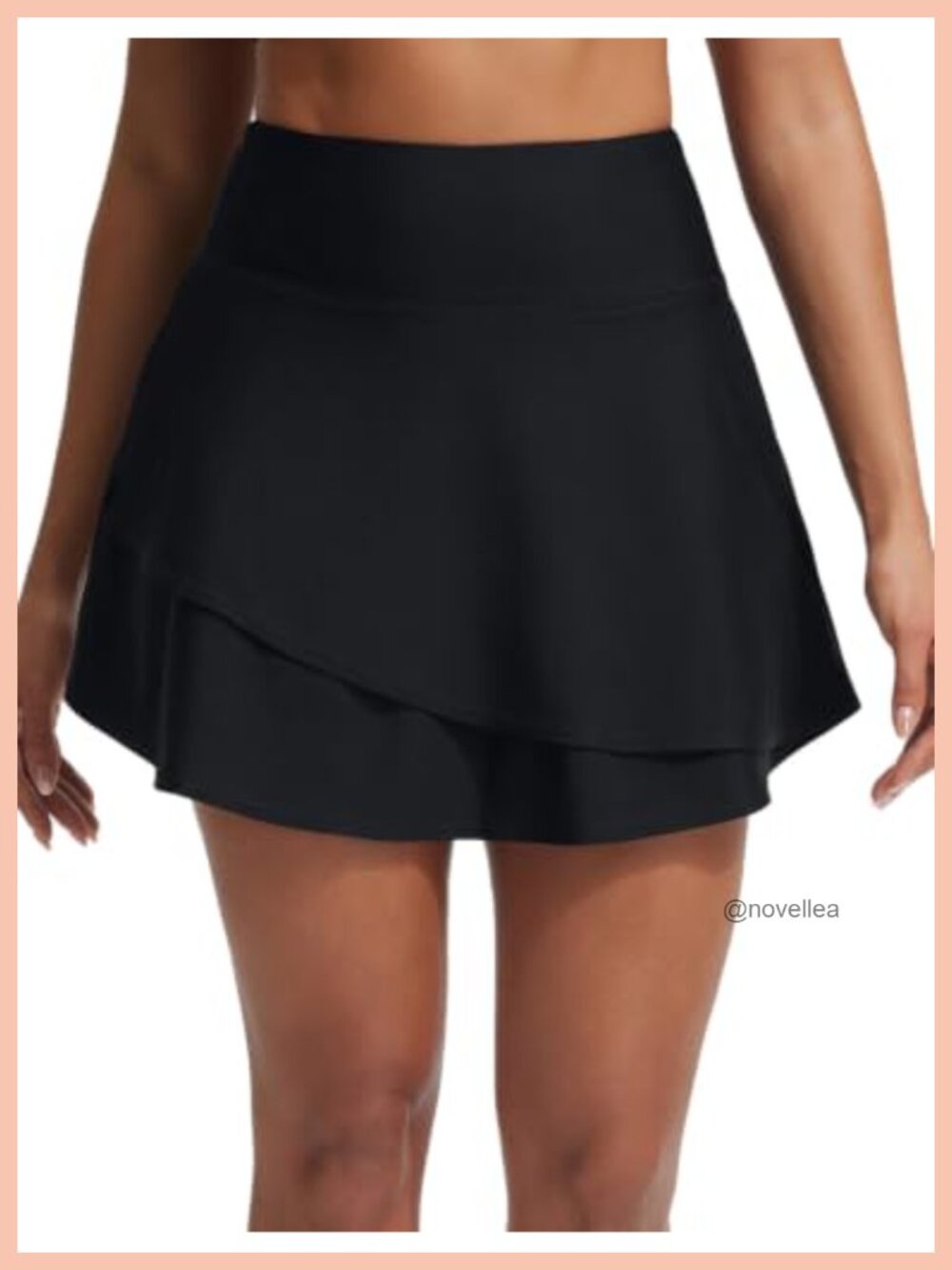 High Waisted Swim Skirt with Built-In Shorts Ruffle UPF 50+ Quick Dry
